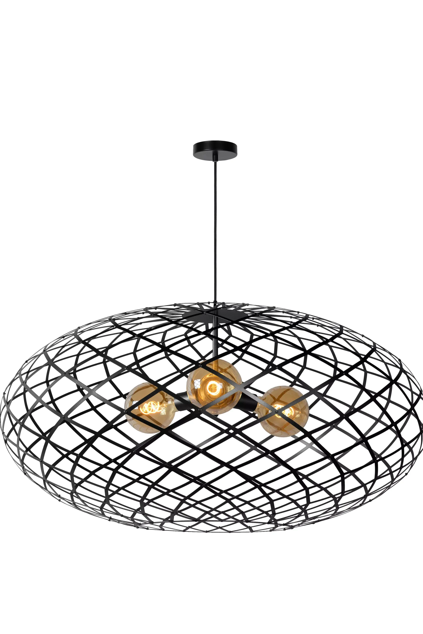 WOLFRAM - Hanglamp - Ø 100 cm - 3xE27 - Zwart*Lucide Cheap