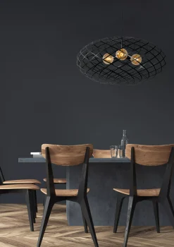 WOLFRAM - Hanglamp - Ø 100 cm - 3xE27 - Zwart*Lucide Cheap