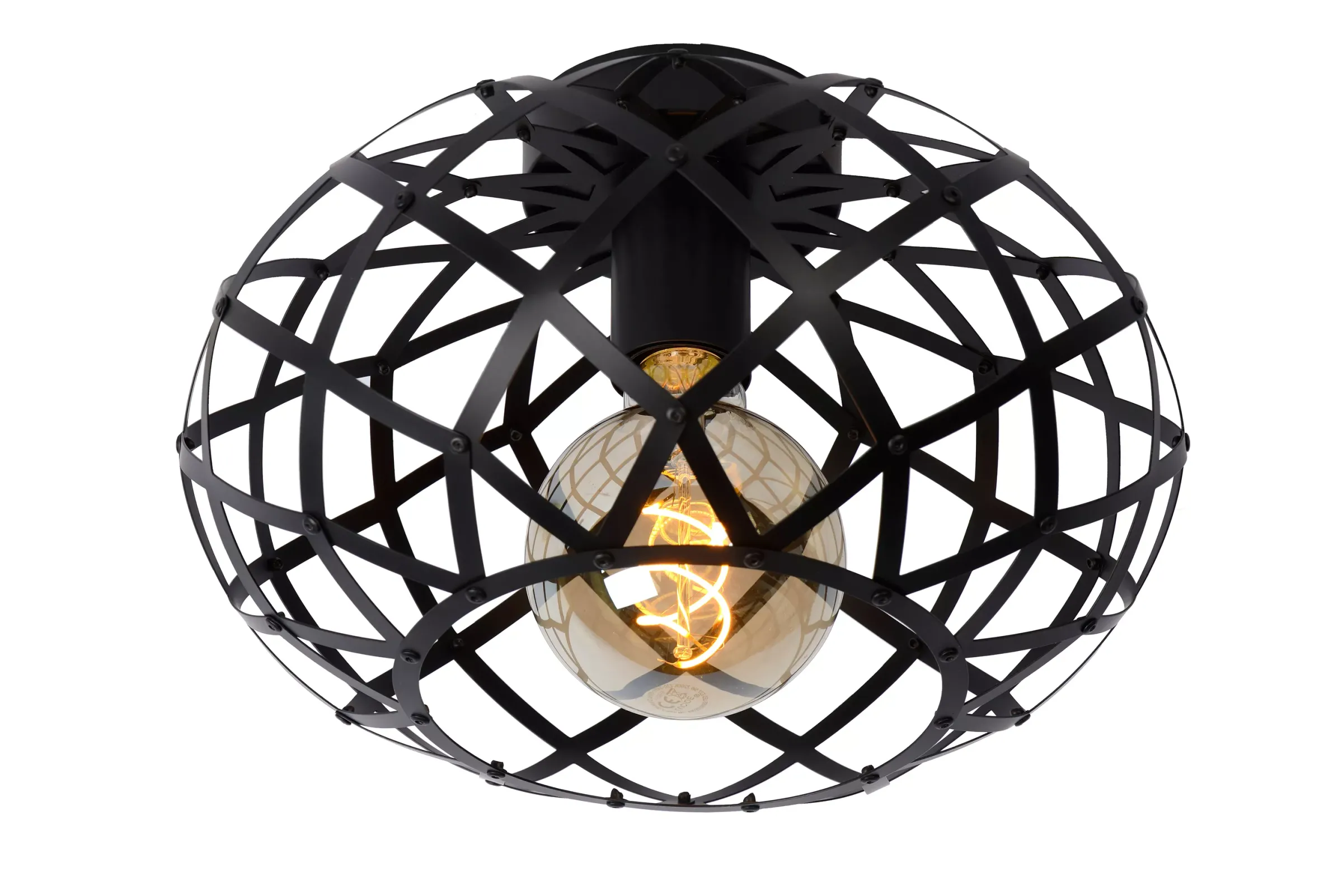 WOLFRAM - Plafonnière - Ø 30 cm - 1xE27 - Zwart*Lucide Discount