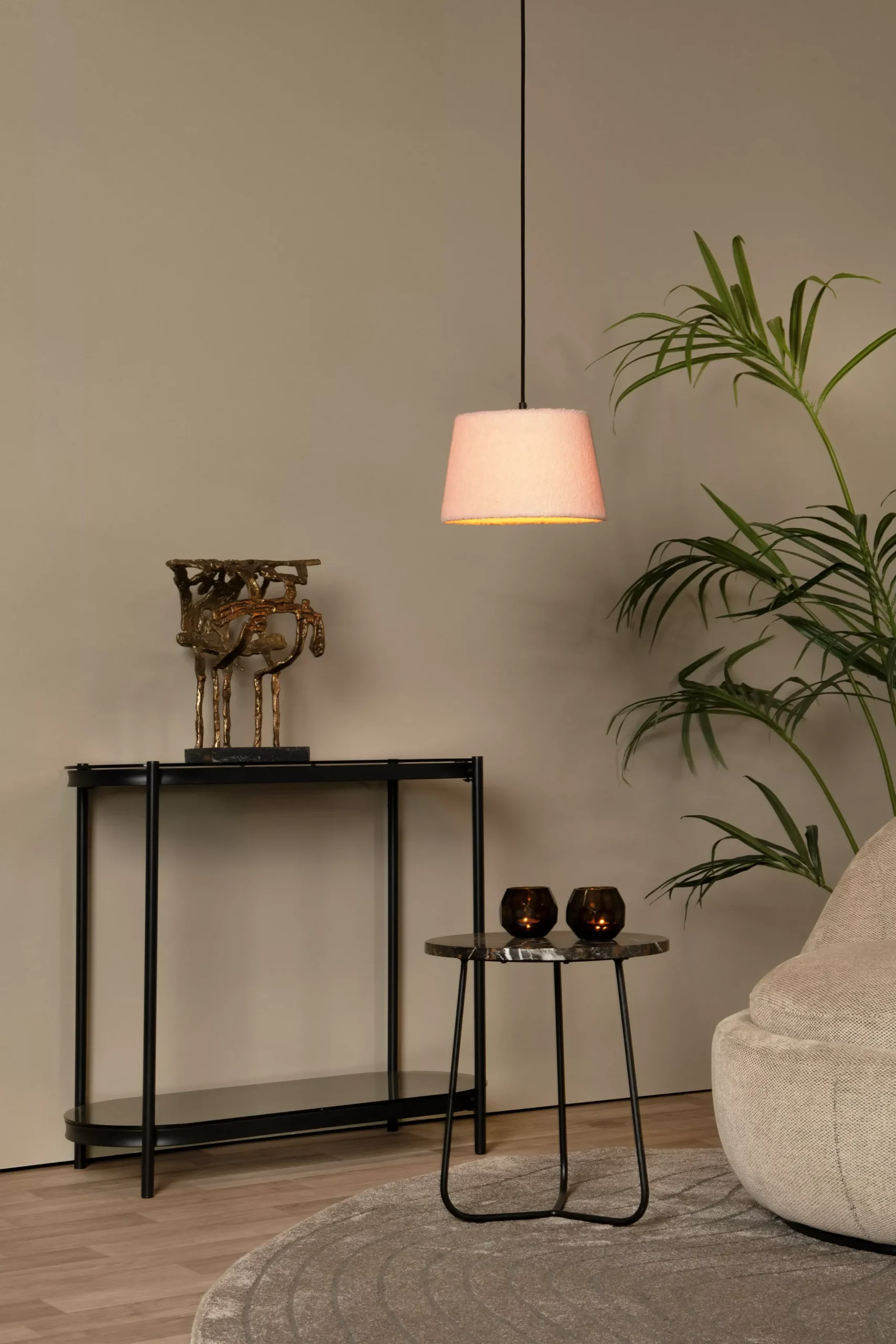 WOOLLY - Hanglamp - Ø 28 cm - 1xE27 - Roze*Lucide Fashion