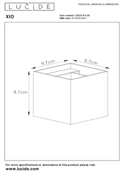 XIO - Wandlamp - LED Dimb. - G9 - 1x4W 2700K - Verstelbare stralingshoek - Grijs*Lucide Outlet