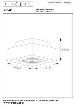 XIRAX - Plafondspot - LED Dim to warm - GU10 - 1x5W 2200K/3000K - Zwart*Lucide Best