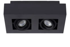 XIRAX - Plafondspot - LED Dim to warm - GU10 - 2x5W 2200K/3000K - Zwart*Lucide Clearance