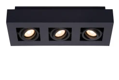 XIRAX - Plafondspot - LED Dim to warm - GU10 - 3x5W 2200K/3000K - Zwart*Lucide Fashion