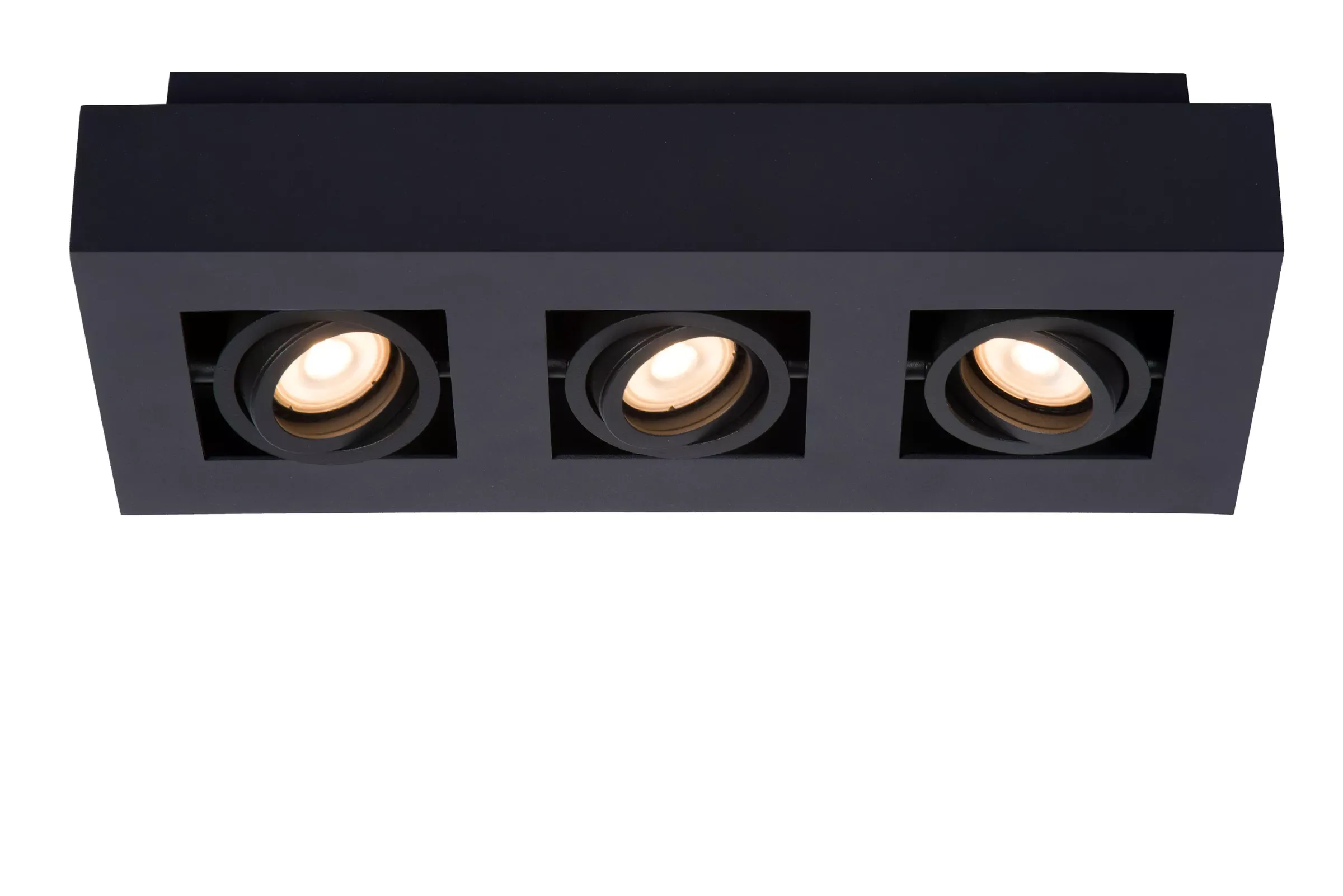 XIRAX - Plafondspot - LED Dim to warm - GU10 - 3x5W 2200K/3000K - Zwart*Lucide Fashion