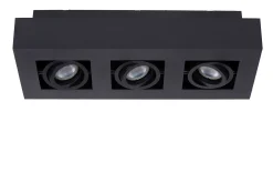 XIRAX - Plafondspot - LED Dim to warm - GU10 - 3x5W 2200K/3000K - Zwart*Lucide Fashion