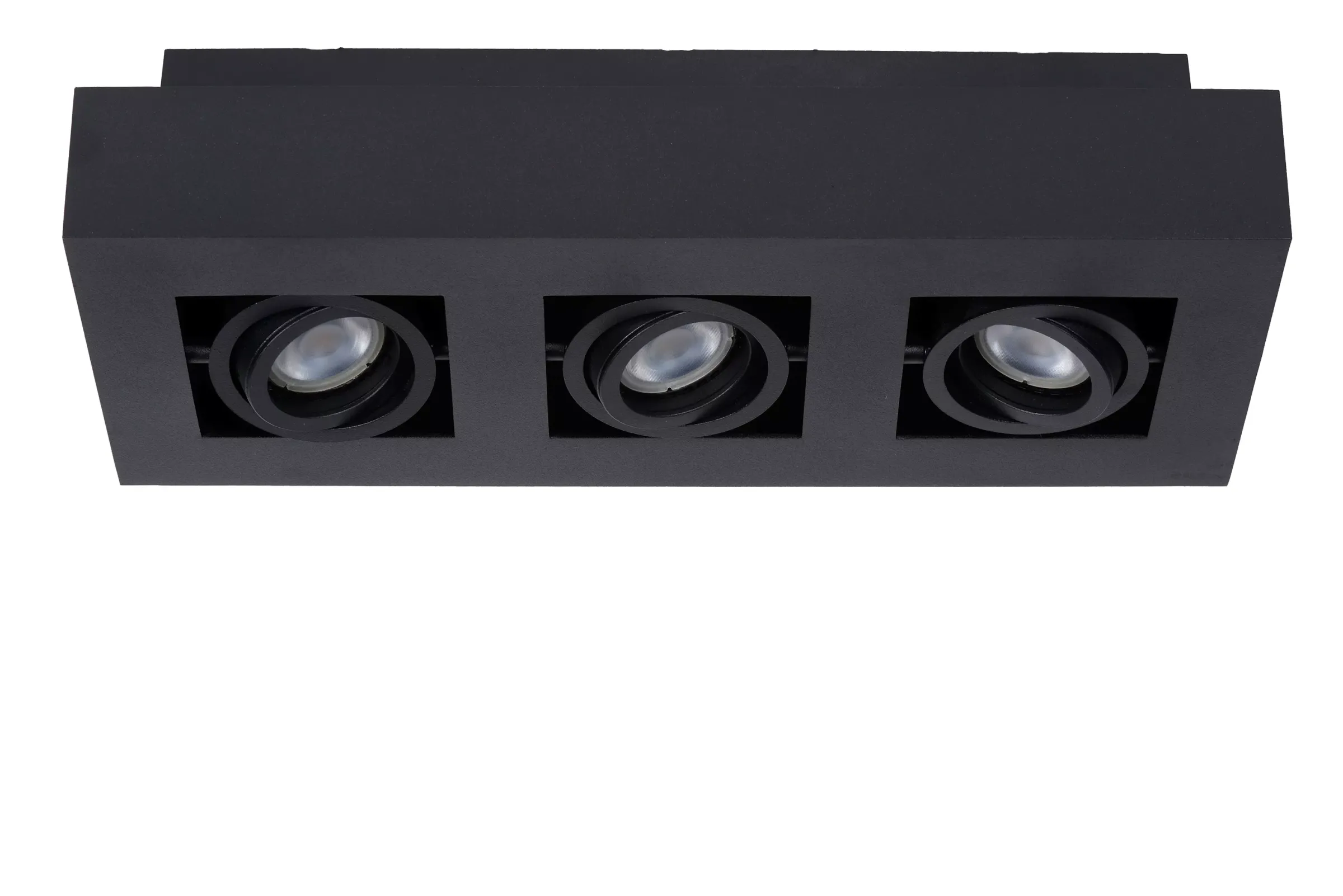 XIRAX - Plafondspot - LED Dim to warm - GU10 - 3x5W 2200K/3000K - Zwart*Lucide Fashion