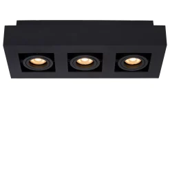 XIRAX - Plafondspot - LED Dim to warm - GU10 - 3x5W 2200K/3000K - Zwart*Lucide Fashion