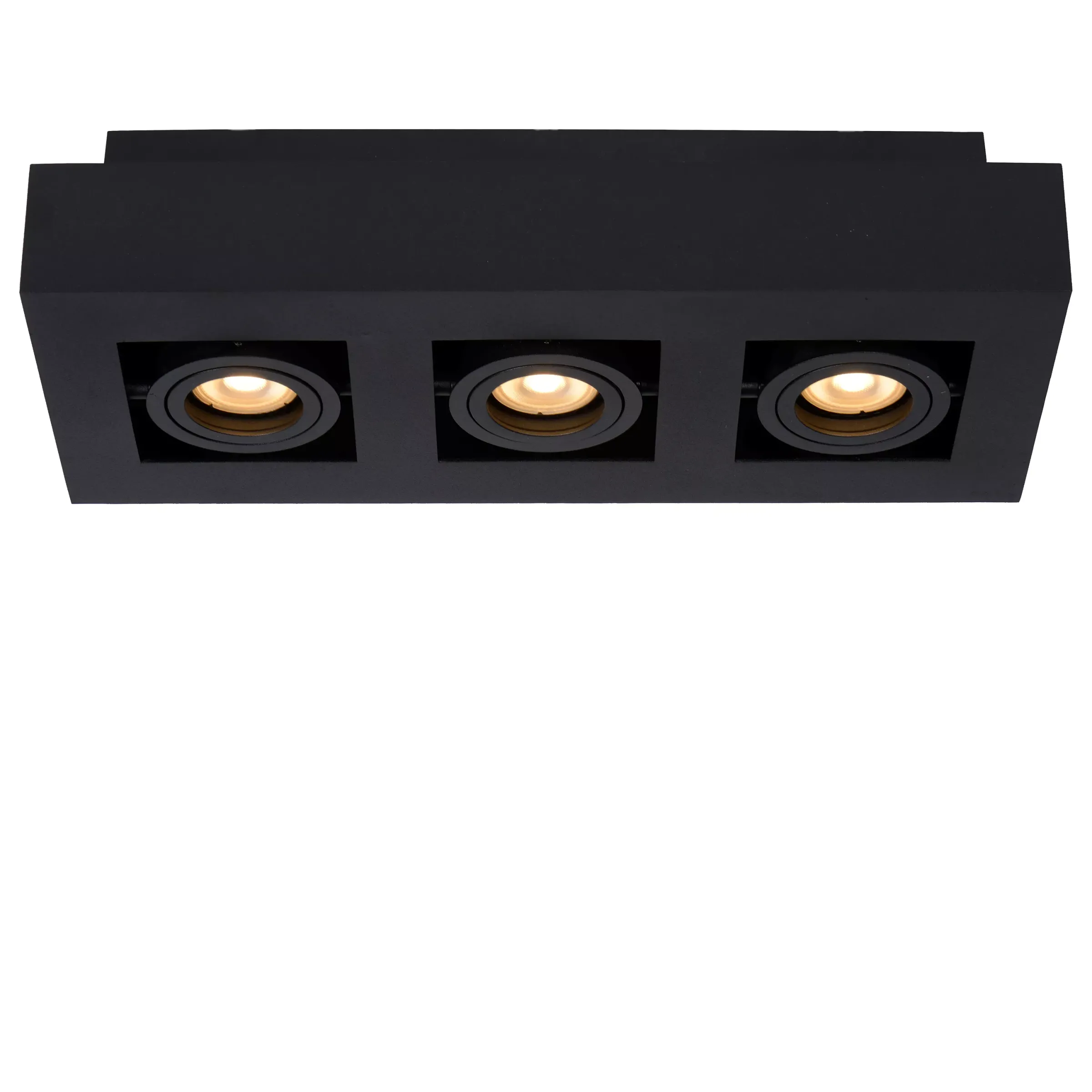 XIRAX - Plafondspot - LED Dim to warm - GU10 - 3x5W 2200K/3000K - Zwart*Lucide Fashion