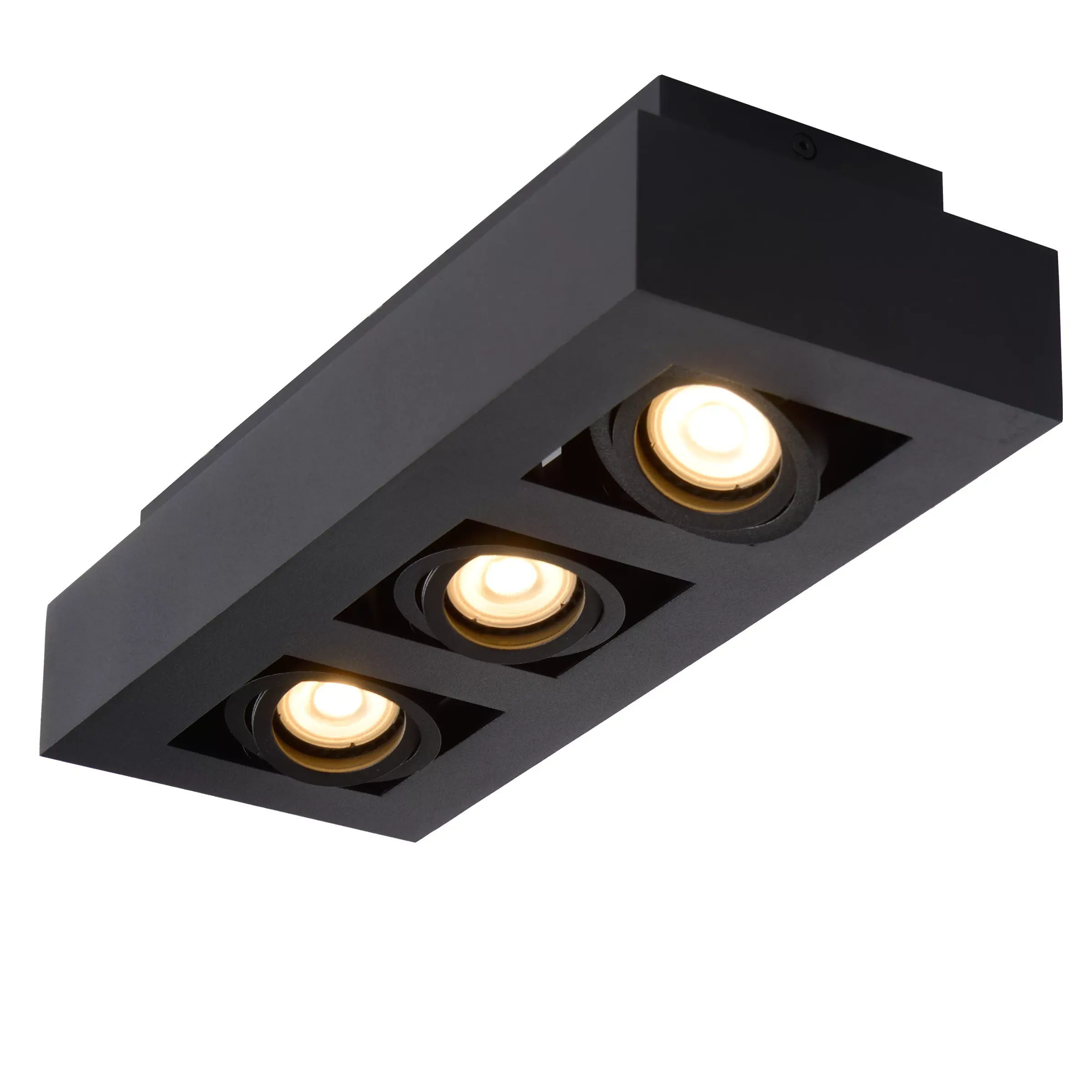 XIRAX - Plafondspot - LED Dim to warm - GU10 - 3x5W 2200K/3000K - Zwart*Lucide Fashion