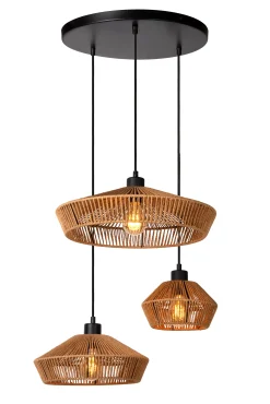 YUNKAI - Hanglamp - Ø 60 cm - 3xE27 - Naturel*Lucide Fashion