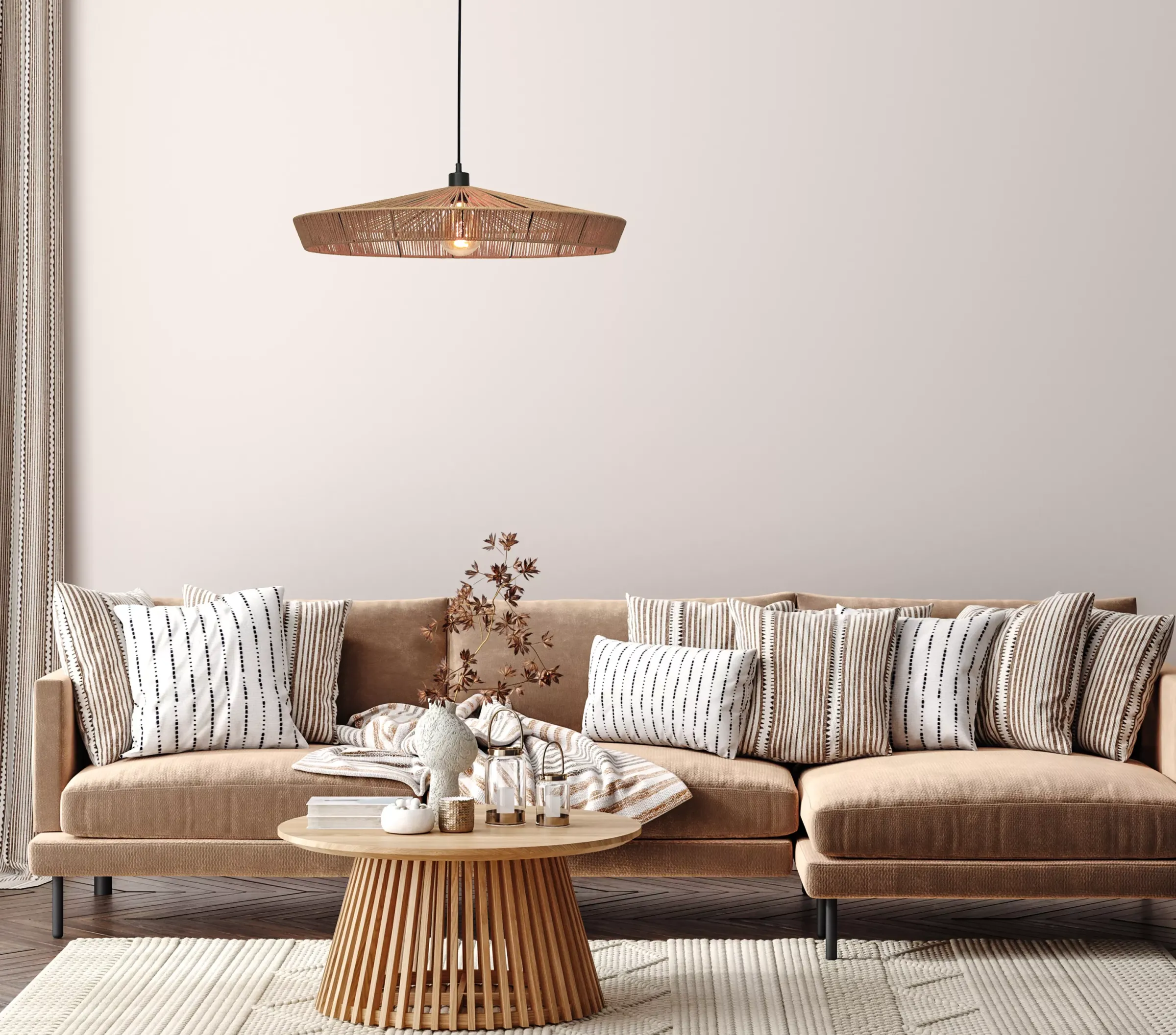 YUNKAI - Hanglamp - Ø 70 cm - 1xE27 - Naturel*Lucide Shop