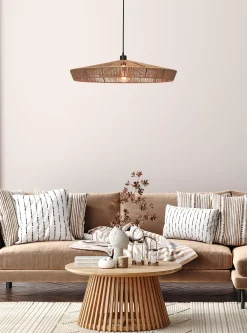 YUNKAI - Hanglamp - Ø 70 cm - 1xE27 - Naturel*Lucide Shop