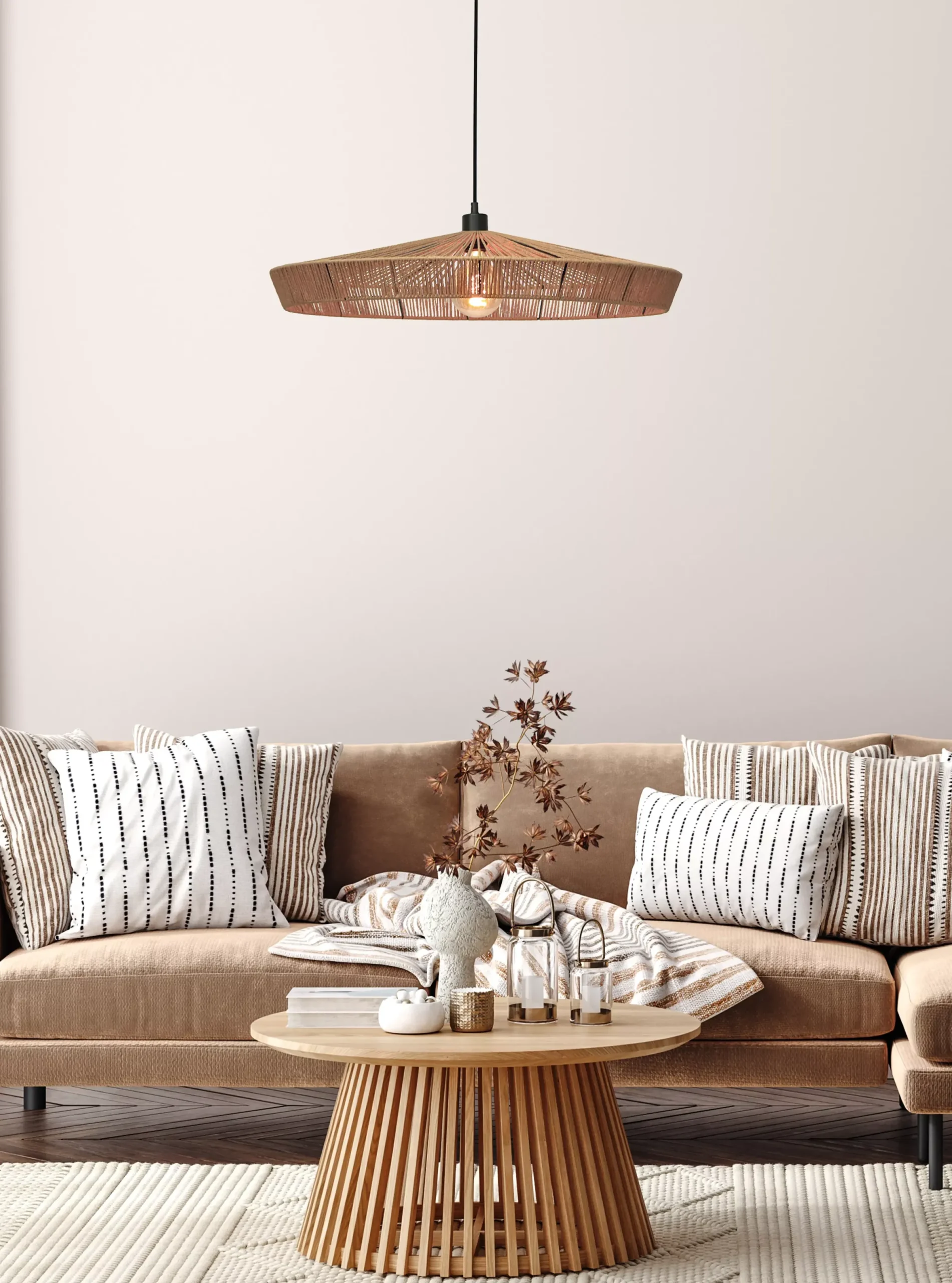 YUNKAI - Hanglamp - Ø 70 cm - 1xE27 - Naturel*Lucide Shop