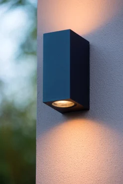 ZARO - Wandspot / Wandlamp Binnen/Buiten - 2xGU10 - IP44 - Zwart*Lucide Online