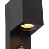 ZARO IR - Wandspot / Wandlamp Binnen/Buiten - 1xGU10 - IP65 - Beweging & dag/nacht sensor (uitschakelbaar) - Zwart*Lucide Fashion