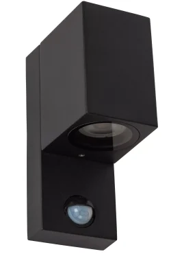 ZARO IR - Wandspot / Wandlamp Binnen/Buiten - 1xGU10 - IP65 - Beweging & dag/nacht sensor (uitschakelbaar) - Zwart*Lucide Fashion