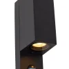 ZARO IR - Wandspot / Wandlamp Binnen/Buiten - 2xGU10 - IP65 - Beweging & dag/nacht sensor (uitschakelbaar) - Zwart*Lucide Fashion