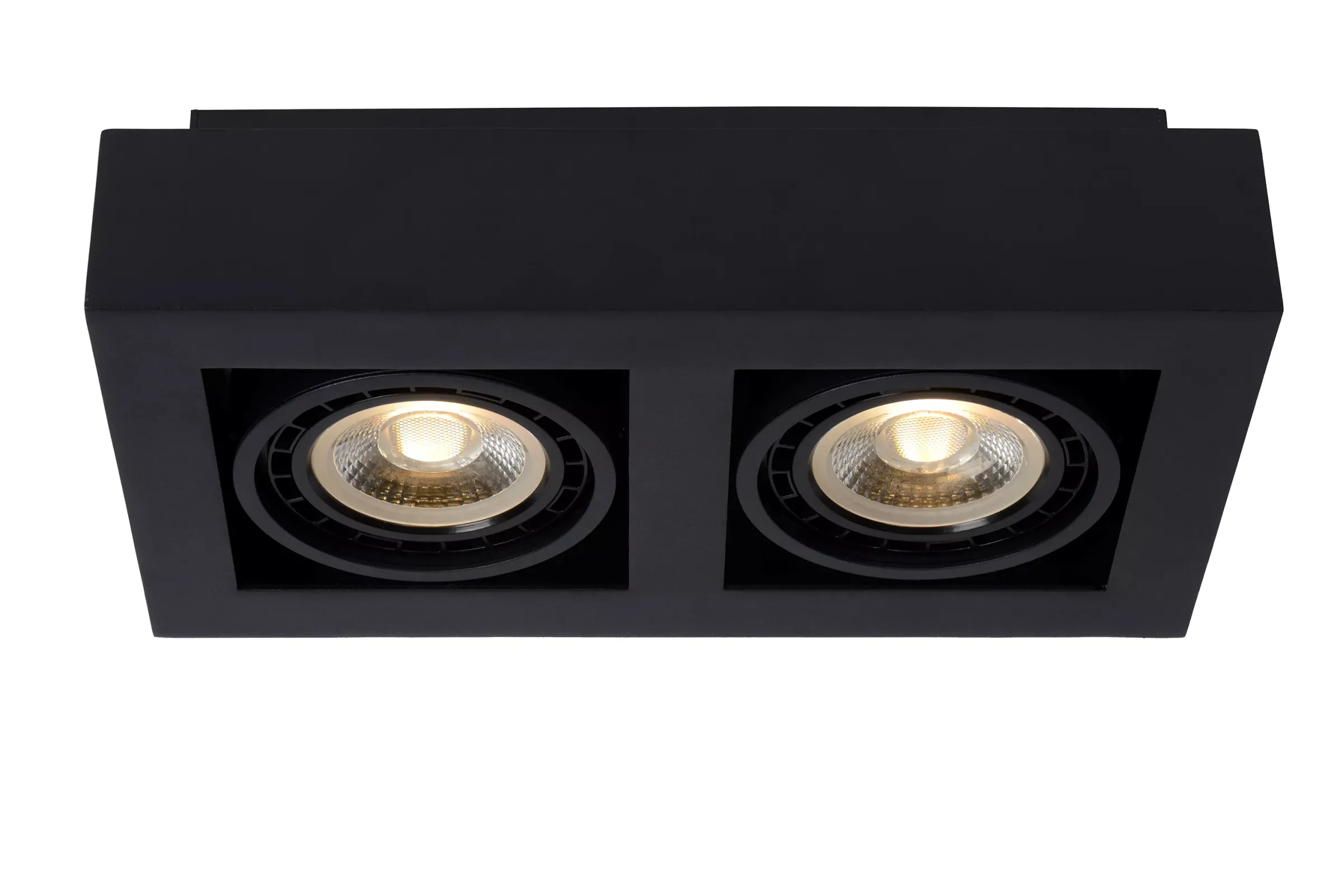 ZEFIX - Plafondspot - LED Dim to warm - GU10 (ES111) - 2x12W 2200K/3000K - Zwart*Lucide Discount