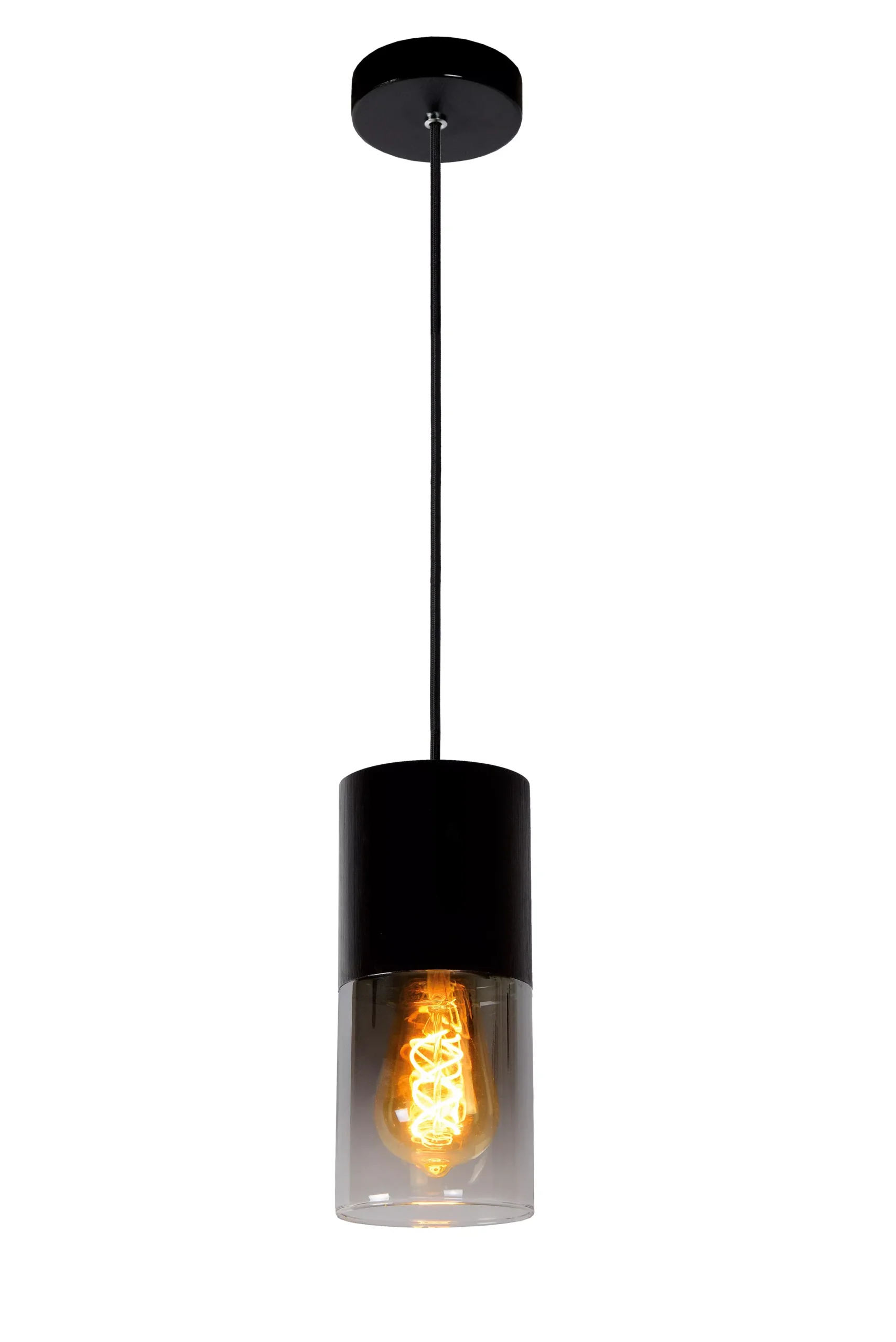 ZINO - Hanglamp - Ø 10 cm - 1xE27 - Fumé*Lucide Store