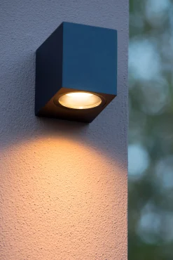 ZORA-LED - Wandspot / Wandlamp Binnen/Buiten - LED Dimb. - GU10 - 1x5W 3000K - IP44 - Zwart*Lucide Shop