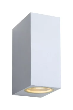 ZORA-LED - Wandspot / Wandlamp Binnen/Buiten - LED Dimb. - GU10 - 2x5W 3000K - IP44 - Wit*Lucide Best